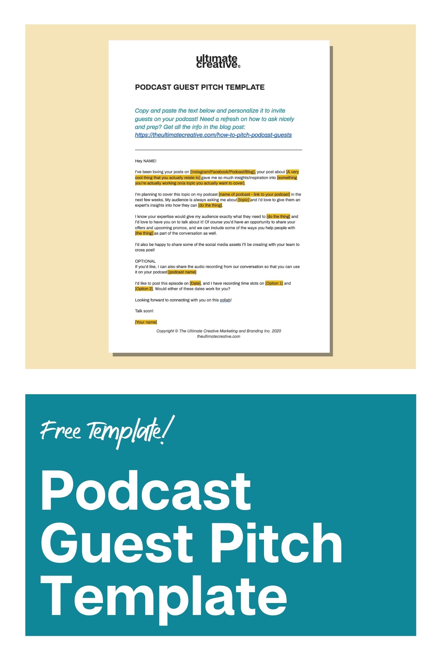 Podcast Guest Pitch Template Pinnable Image 